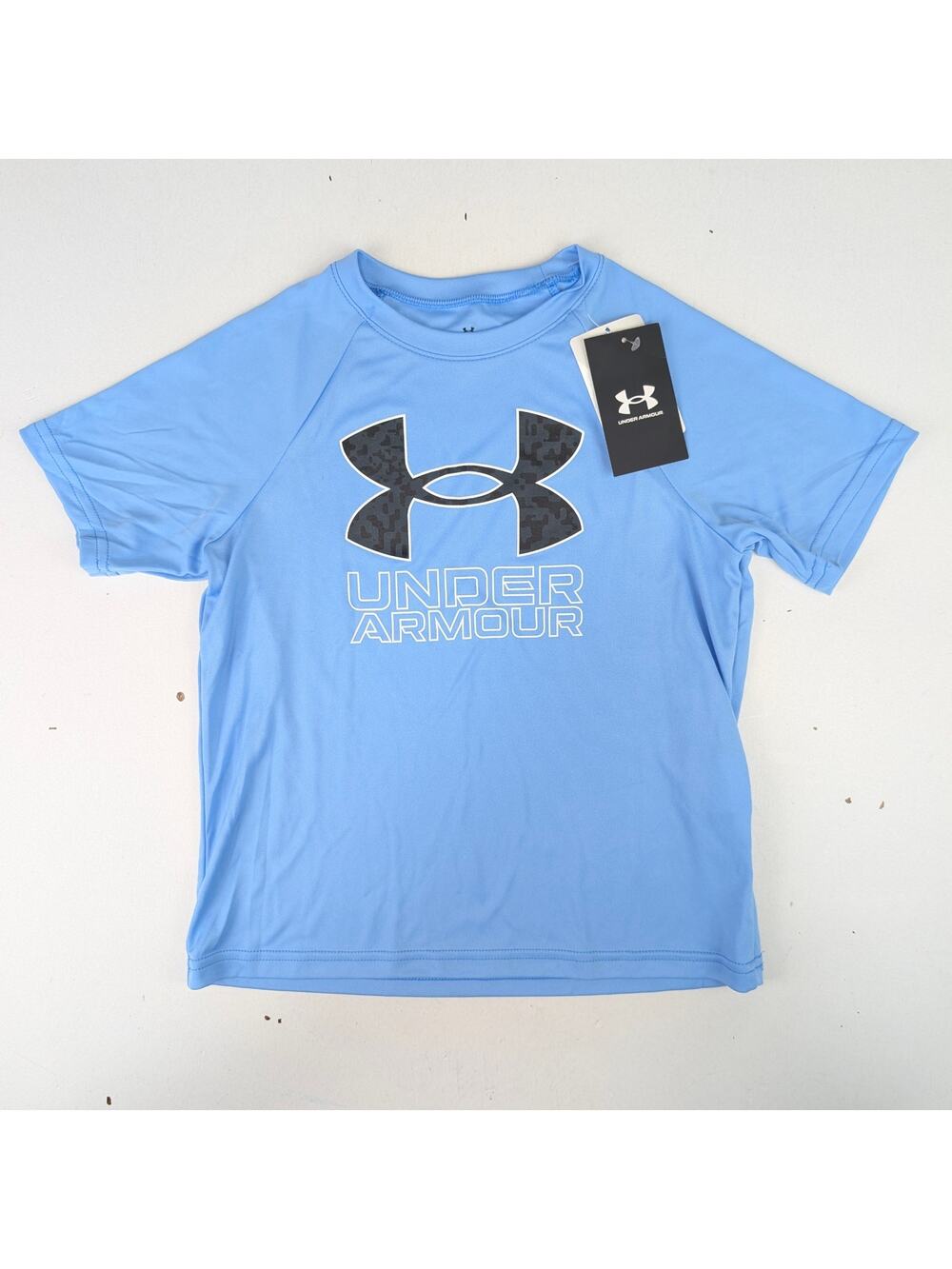 Under Armour Youth XS Light Blue/Black Athletic Tee